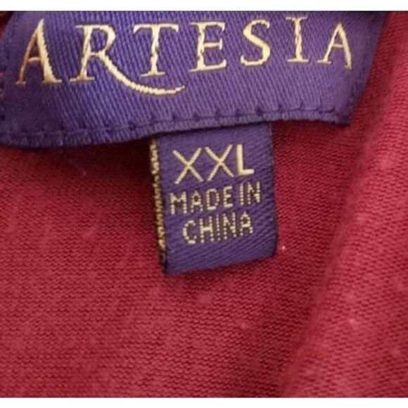 ARTESIA OFF-THE-SHOULDER BRICK/MAUVE BOHO-INSPIRED DRESS SZ.XXL GUC. - Picture 5 of 7